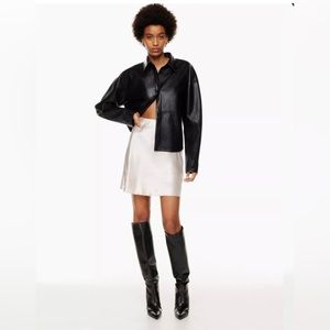 Aritzia Babaton Slip Mini Skirt in champagne